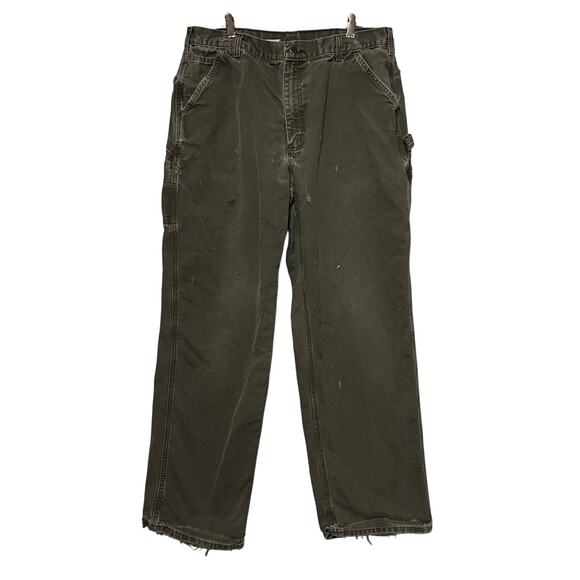 Carhartt Size 38x34 Gray Carpenter Work Pants Thrashed Distressed Vintage Y2K - Picture 1 of 10